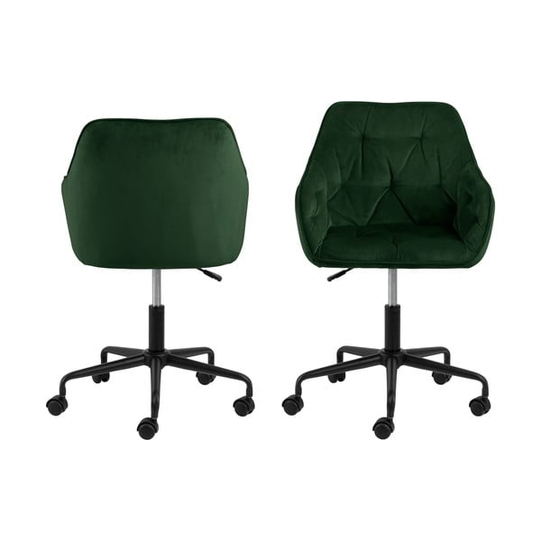 Zelená kancelářská židle se sametovým povrchem Actona Brooke-image-4
