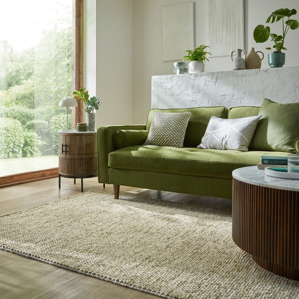 Khaki ručně tkaný koberec s příměsí vlny 160x230 cm Minerals – Flair Rugs-image-1