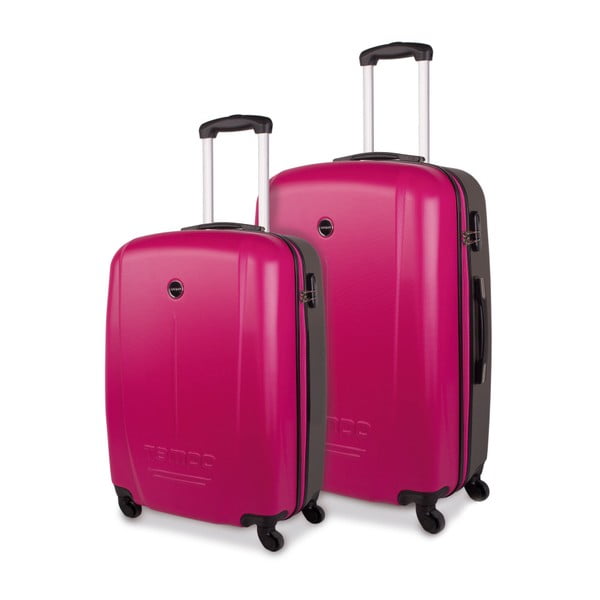Sada 2 růžových cestovních kufrů na kolečkách Arsamar Collins
