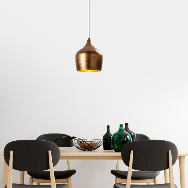Závěsné svítidlo v měděné barvě s kovovým stínidlem ø 20 cm Murek – Opviq lights-image-4