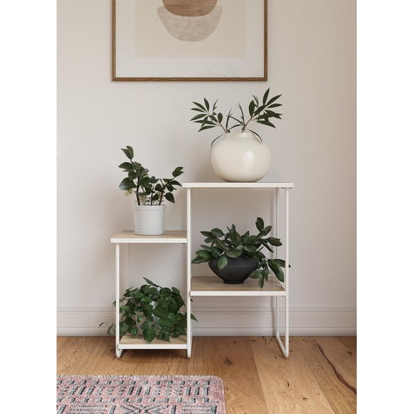 Konzolový stolek s deskou v dekoru jasanového dřeva v bílo-přírodní barvě 35x67 cm Dante – Støraa-image-2