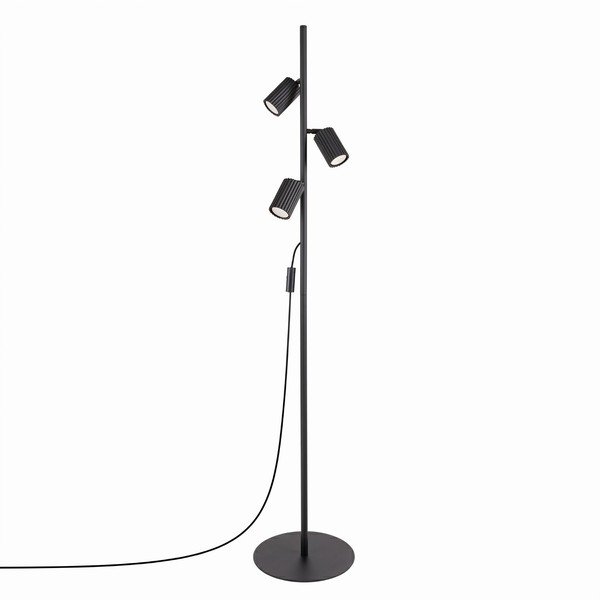 Černá hliníková stojací lampa s ohybatelnou konstrukcí (výška 155 cm) Gleam – Sollux