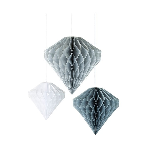 Sada 3 papírových závěsných dekorací Talking Tables Diamond Honeycombs