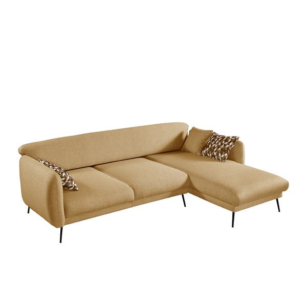 Žlutá rozšiřitelná rohová pohovka Pandia Home Madrid, pravý roh-image-1