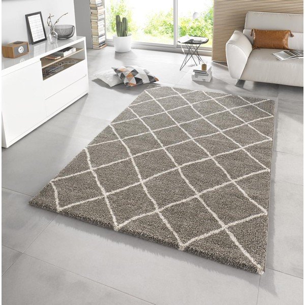 Hnědý koberec Mint Rugs Grid, 200 x 290 cm-image-1