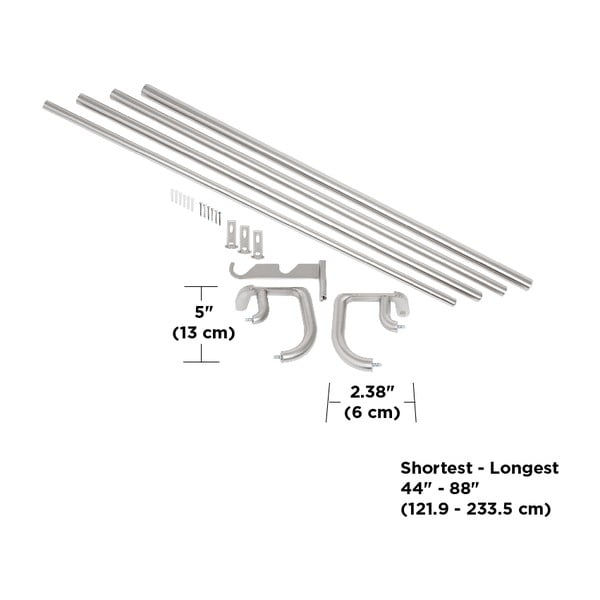 Roztažitelná dvojitá garnýž z nerezové oceli 224 - 366 cm Twilight – Umbra-image-4