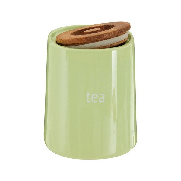 Zelená dóza na čaj s bambusovým víkem Premier Housewares Fletcher, 800 ml-image-1