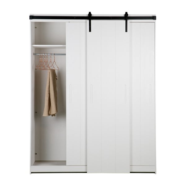 Bílá konstrukce skříně s posuvnými dveřmi WOOOD Luuk-image-1