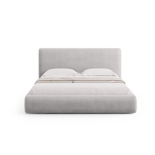 Světle šedá čalouněná dvoulůžková postel s úložným prostorem s roštem 180x200 cm Colonel – Cosmopolitan Design-image-3