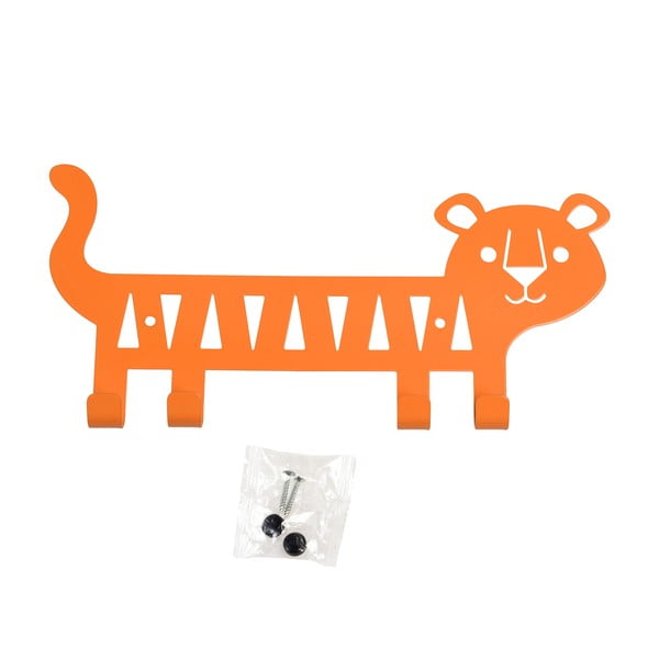 Oranžový kovový nástěnný dětský věšák Tiger – Rex London-image-3
