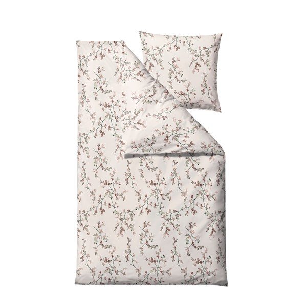 Béžové povlečení na jednolůžko z bavlněného saténu 140x200 cm Grace – Södahl