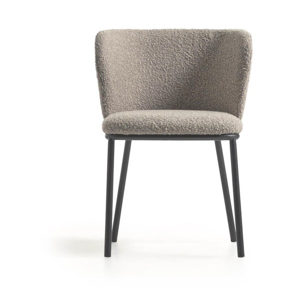 Světle šedé čalouněné jídelní křeslo Ciselia – Kave Home-image-2
