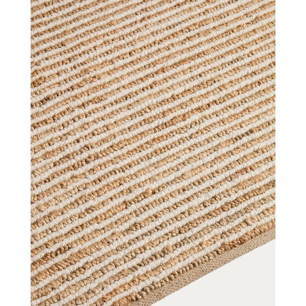 Ručně tkaný jutový koberec v přírodní barvě 200x300 cm Derule – Kave Home-image-3