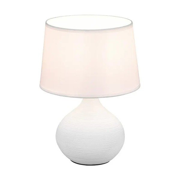 Bílá stolní lampa z keramiky a tkaniny Reality Martin, výška 29 cm-image-2