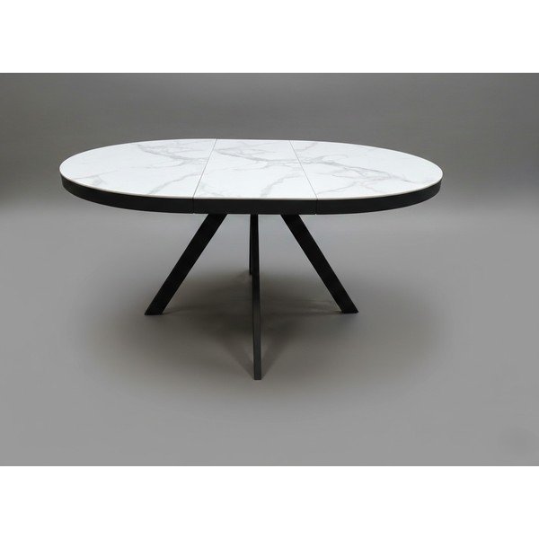 Kulatý rozkládací jídelní stůl s přídavnou deskou s keramickou deskou ø 120 cm Bela - II. jakost – Marckeric-image-3