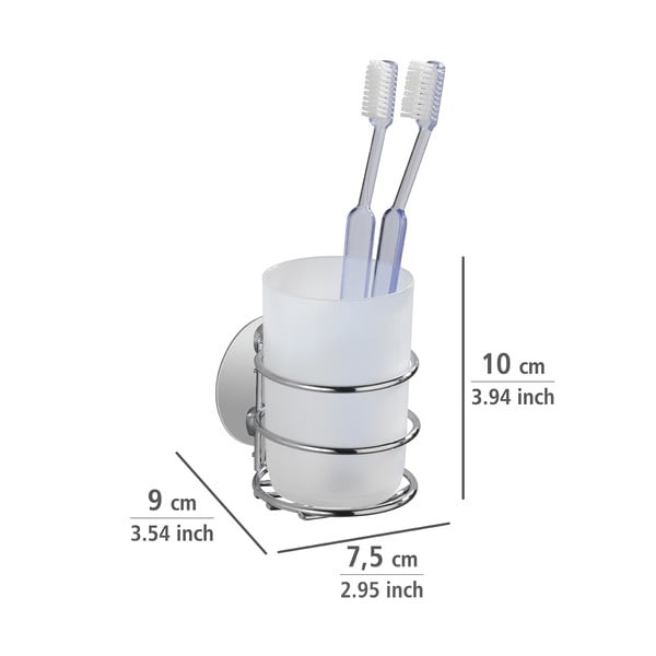 Šedá samodržící sada doplňků do koupelny z nerezové oceli Turbo-Loc – Wenko-image-2