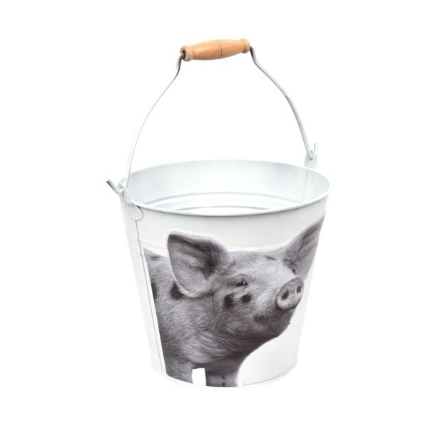 Kyblík Esschert Design B&W Pig, výška 19,9 cm