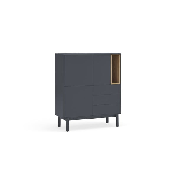 Tmavě šedá vysoká komoda 100x120 cm Corvo - Teulat-image-2