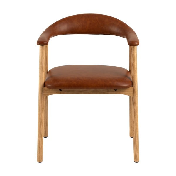 Jídelní židle z imitace kůže v přírodní a koňakově hnědé barvě Addi – Actona-image-4