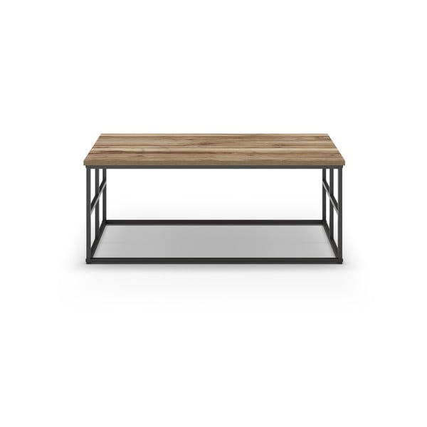 Konferenční stolek s deskou v dekoru ořechového dřeva v přírodní barvě 60x100 cm Laila – Marckeric-image-2