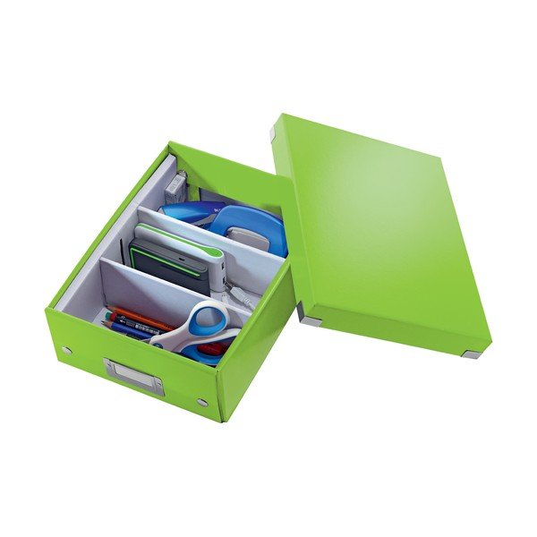 Zelený kartonový úložný box s víkem Click&Store - Leitz-image-3