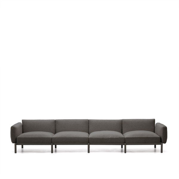 Tmavě šedá zahradní modulární pohovka 370 cm Sorells – Kave Home-image-2