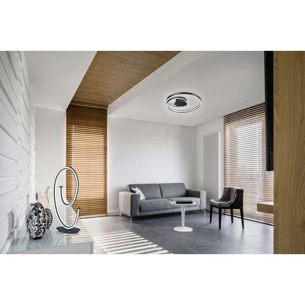 Černé LED stropní svítidlo s hlasovým ovládáním/s ovládáním pomocí mobilní aplikace s kovovým stínidlem Ciola – CINQUE-image-1