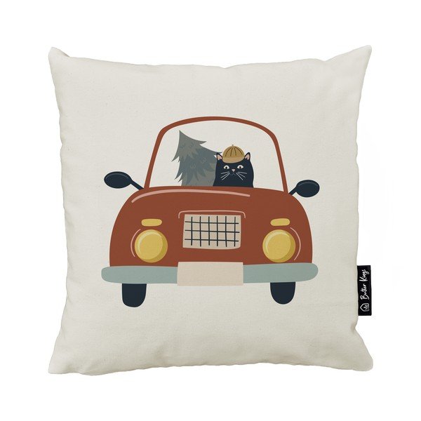 Povlak na polštář s vánočním motivem 45x45 cm Cat Driver – Butter Kings