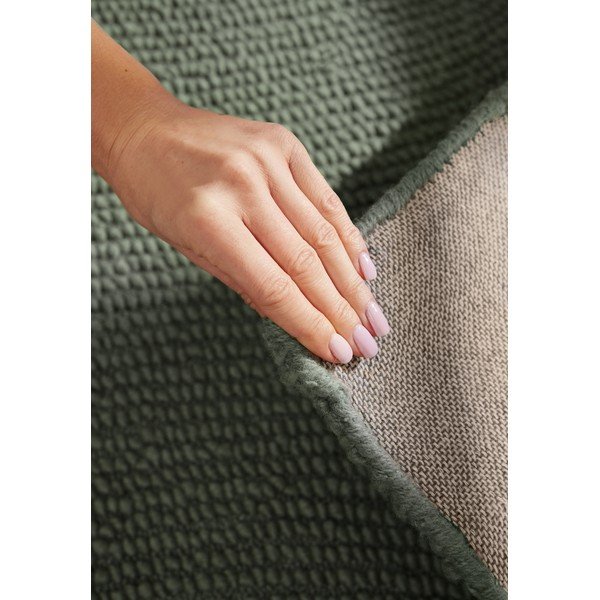 Tmavě zelený ručně tkaný vlněný běhoun 80x300 cm Calmio – Hanse Home-image-3