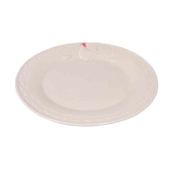 Bílý keramický talíř Antic Line Hen, ⌀ 25 cm