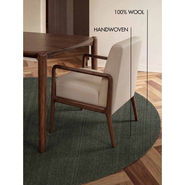 Tmavě zelený ručně tkaný vlněný kulatý koberec ø 160 cm Greenwich – Ted Baker-image-4