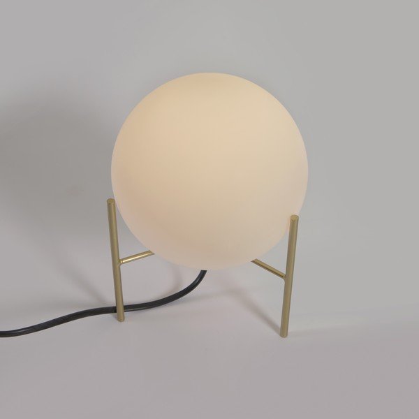 Stolní lampa se skleněným stínidlem v bílo-zlaté barvě (výška 22 cm) Seina – Kave Home-image-2