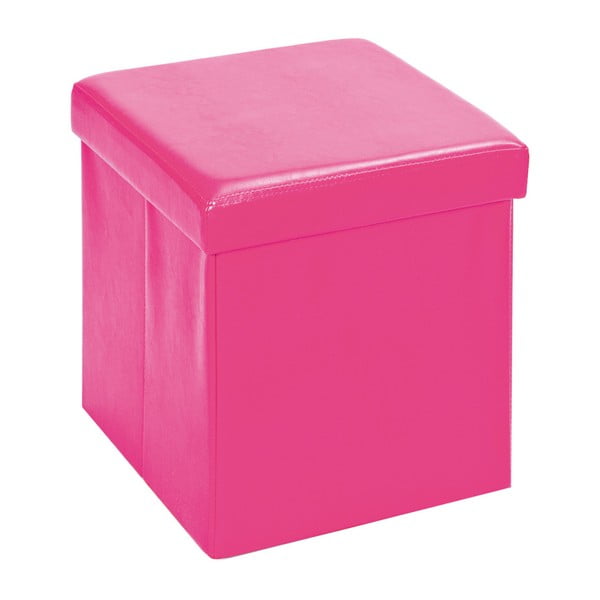 Růžový sedací puf s úložným prostorem 13Casa Fold