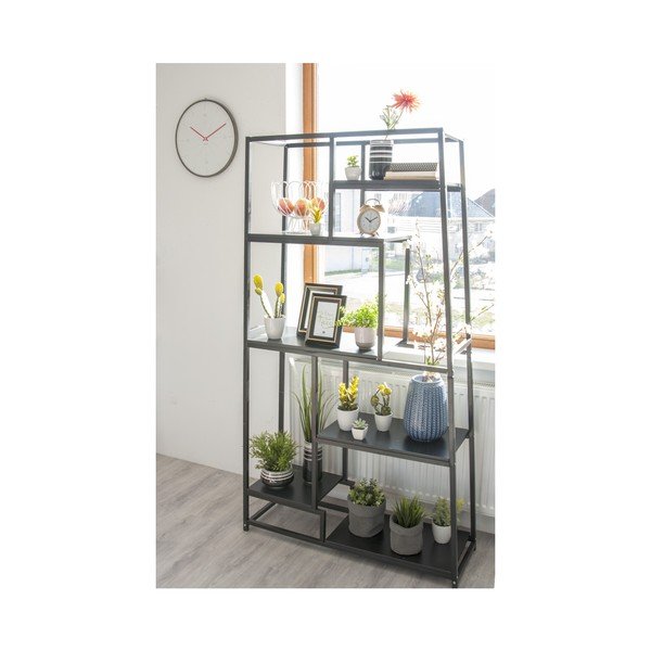 Černá kovová knihovna 102x178 cm Fushion - Leitmotiv-image-2