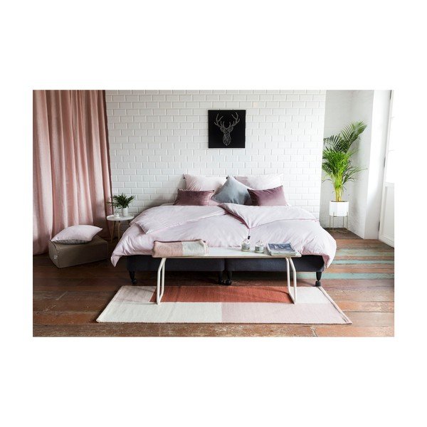 Růžový prodloužený povlak na peřinu na dvoulůžko z egyptské bavlny 200x220 cm Peonia – WeLoveBeds-image-3