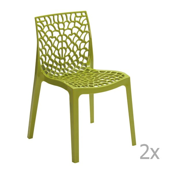 Sada 2 zelených jídelních židlí Castagnetti Apollonia