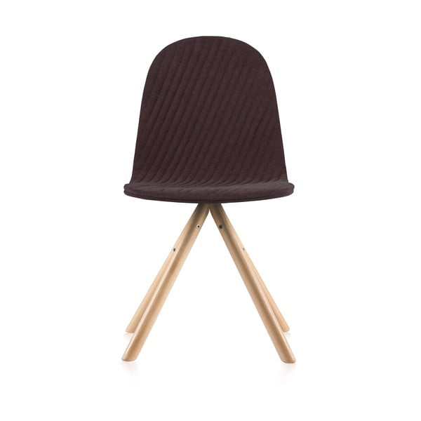 Hnědá židle s přírodními nohami IKER Mannequin Stripe