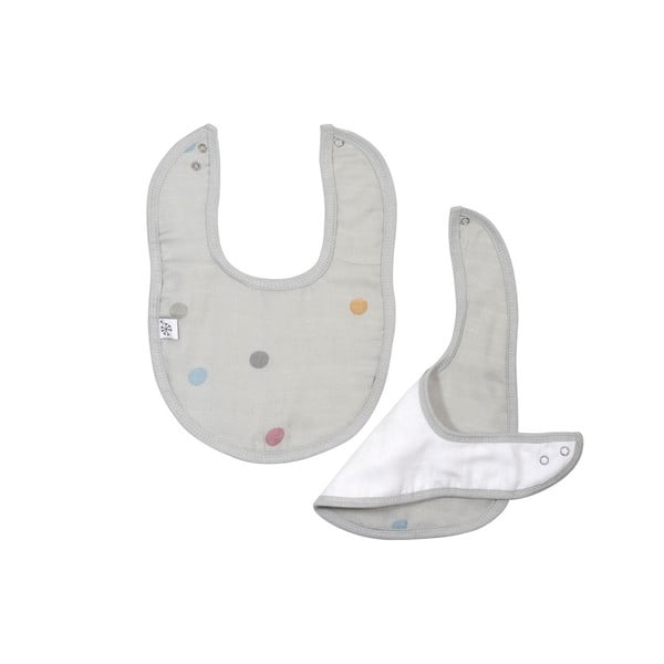 Šedý mušelínový bryndák Kindsgut Dots-image-2