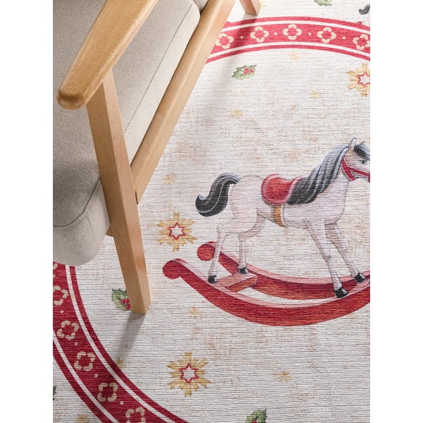Červený kulatý koberec s vánočním motivem ø 160 cm Toy's Delight Rocking Horse – Villeroy&Boch-image-2