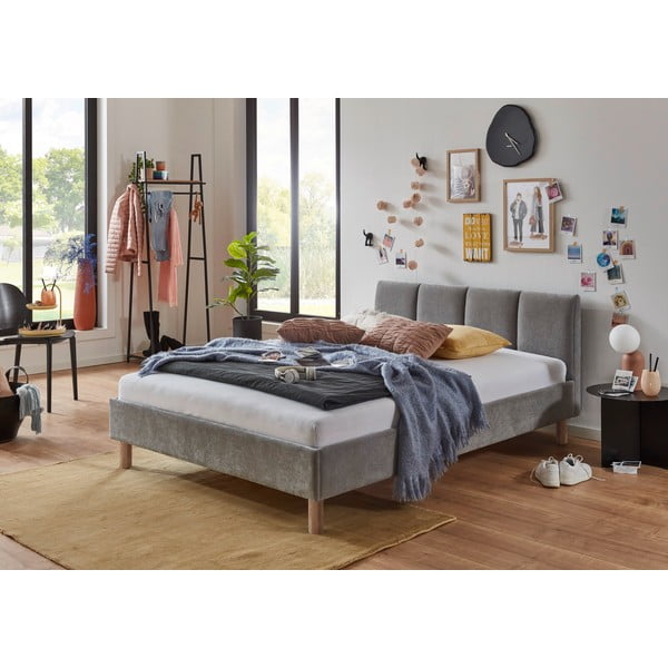 Šedá čalouněná dvoulůžková postel bez roštu 140x200 cm Joker – Meise Möbel-image-1