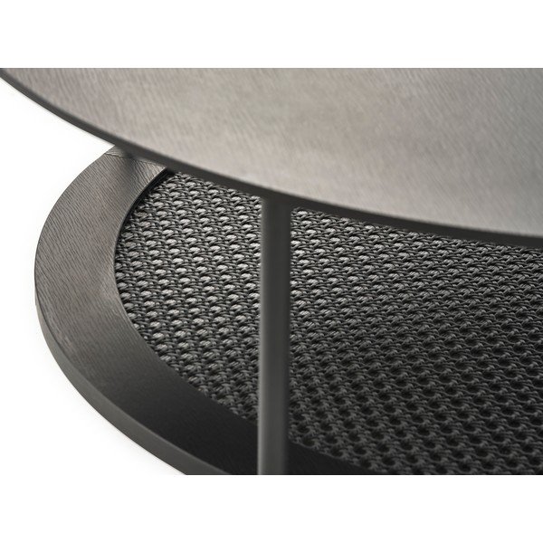 Černý kulatý konferenční stolek ø 80 cm Pensacola – Unique Furniture-image-2