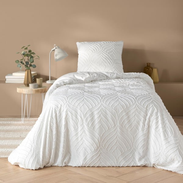 Bílé povlečení na jednolůžko z mikrovlákna 140x200 cm Heltie – douceur d'intérieur