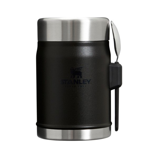 Matně černá termoska na jídlo z nerezové oceli 400 ml Legendary Food Jar + Spork Black 2.0 – Stanley
