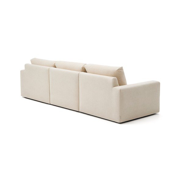 Béžová žinylková rohová pohovka (pravý roh/s lenoškou) Alea – Kave Home-image-4