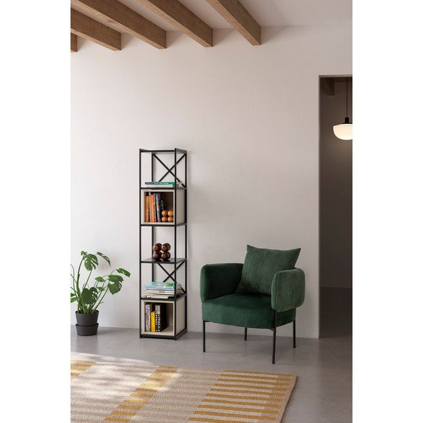 Černo-krémová knihovna 36x179 cm Anya – Marckeric-image-4