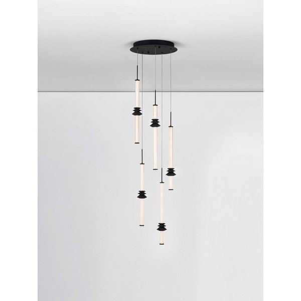 Matně černé keramické LED stmívatelné závěsné svítidlo se stínidlem z akrylového skla ø 35 cm Stalactite – Nova Luce-image-3