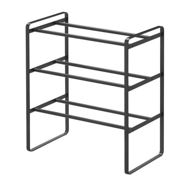 Černá nastavitelná police na boty s 3 patry YAMAZAKI Maebashi-image-1