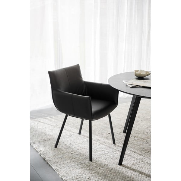 Černá čalouněná jídelní křesla v sadě 2 ks Hinckley – Rowico-image-1