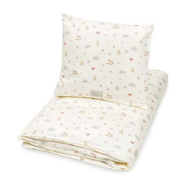 Světle žluté dětské povlečení do postýlky z bio bavlny 100x140 cm Vintage Toys – Cam Cam Copenhagen