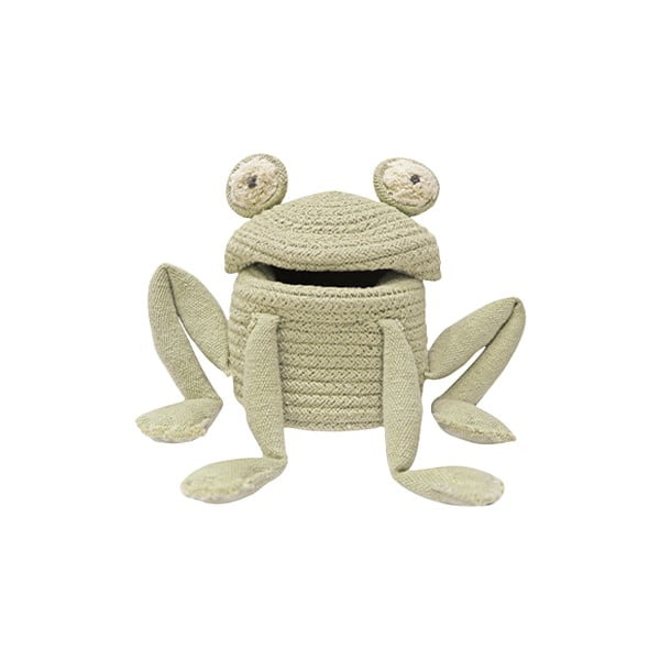 Zelený látkový dětský koš na hračky ø 15x15 cm Mini Fred the Frog – Lorena Canals